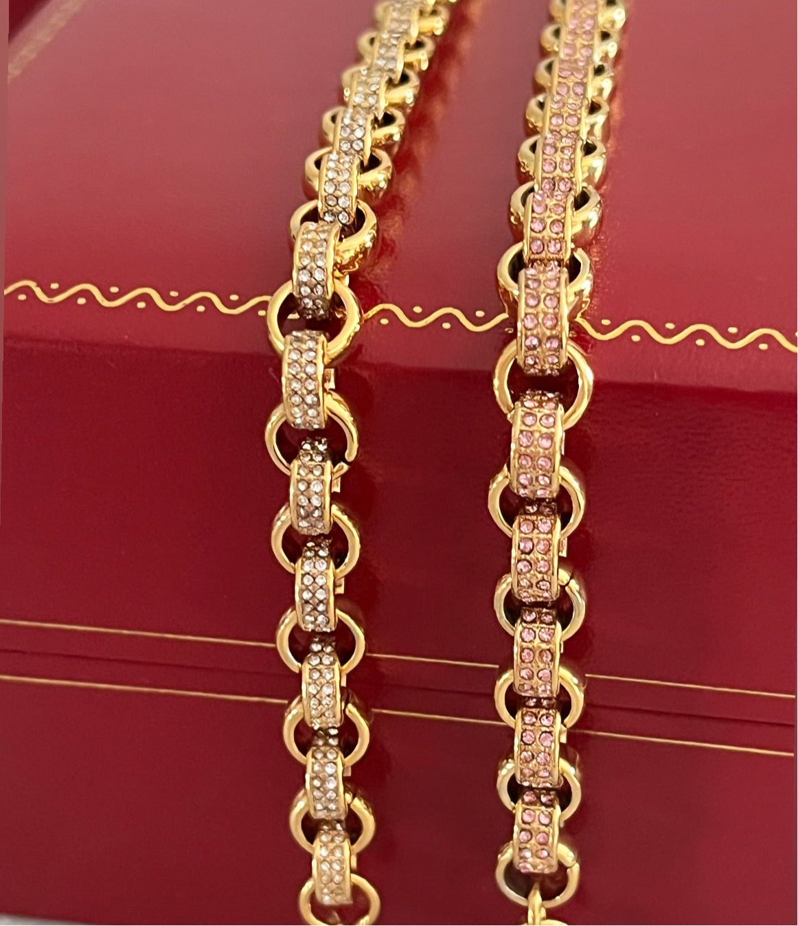 8mm Gold Belcher with CZ Stones