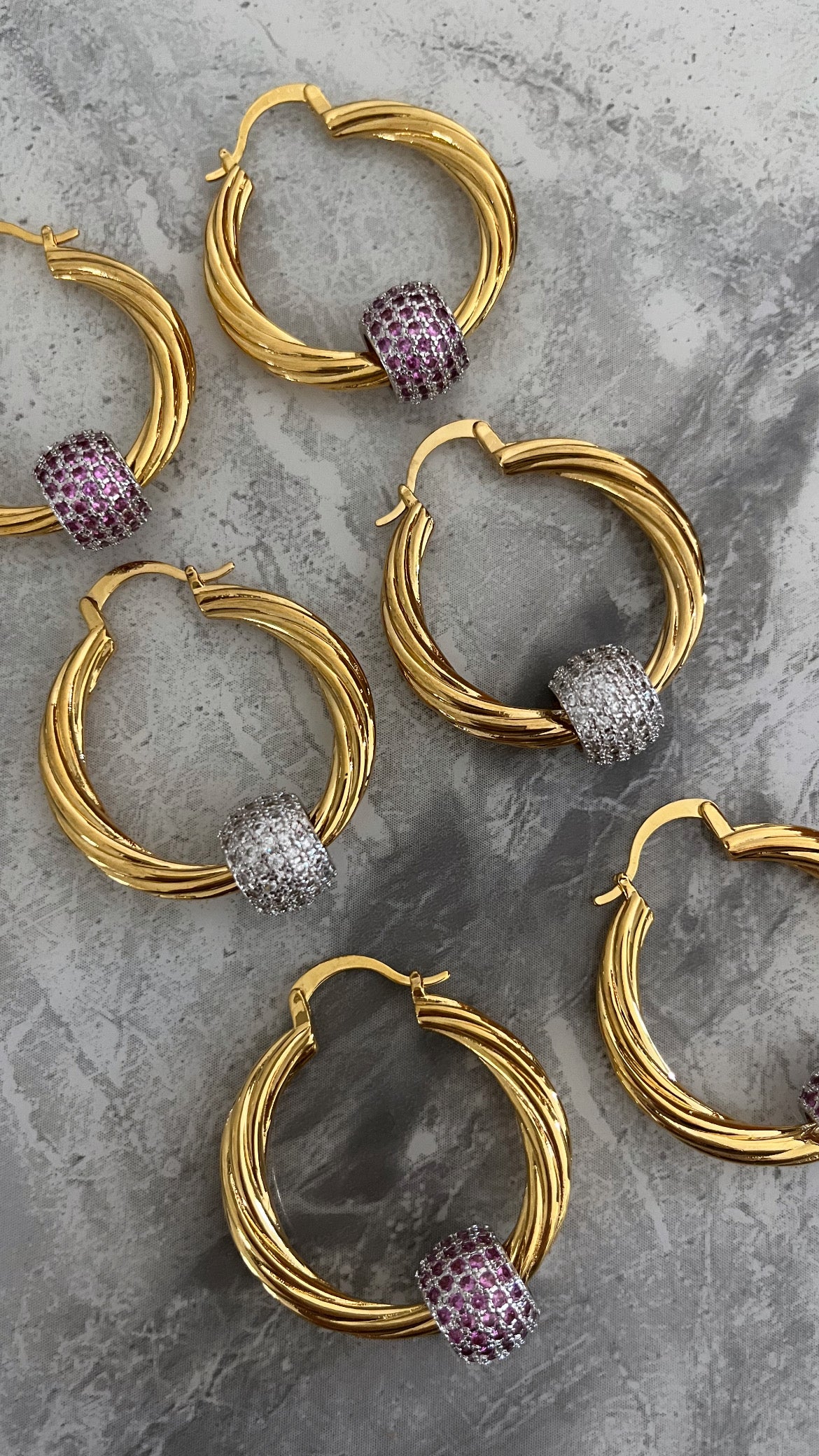 Hoop Earrings with CZ Ball