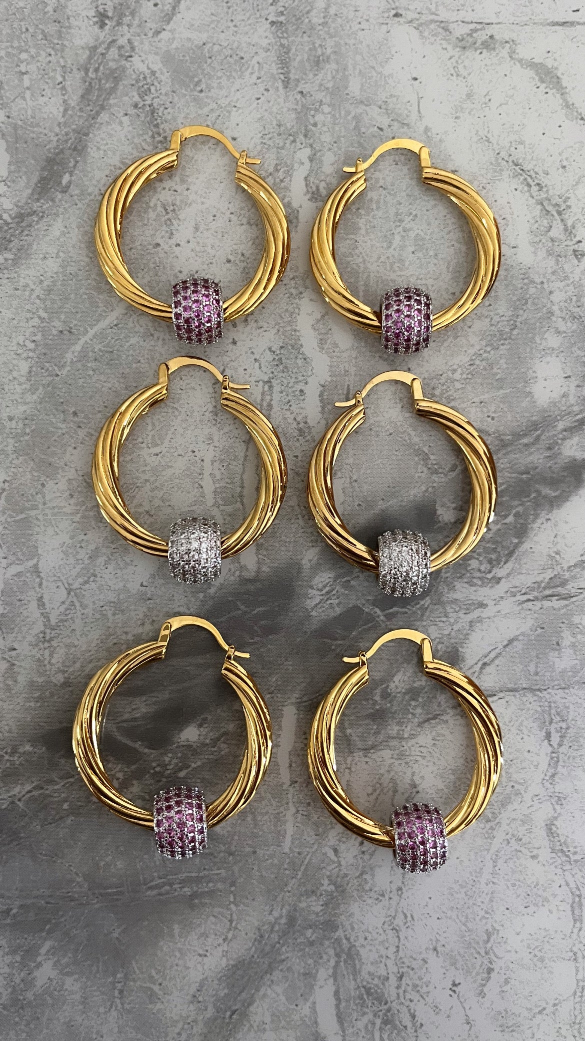 Hoop Earrings with CZ Ball